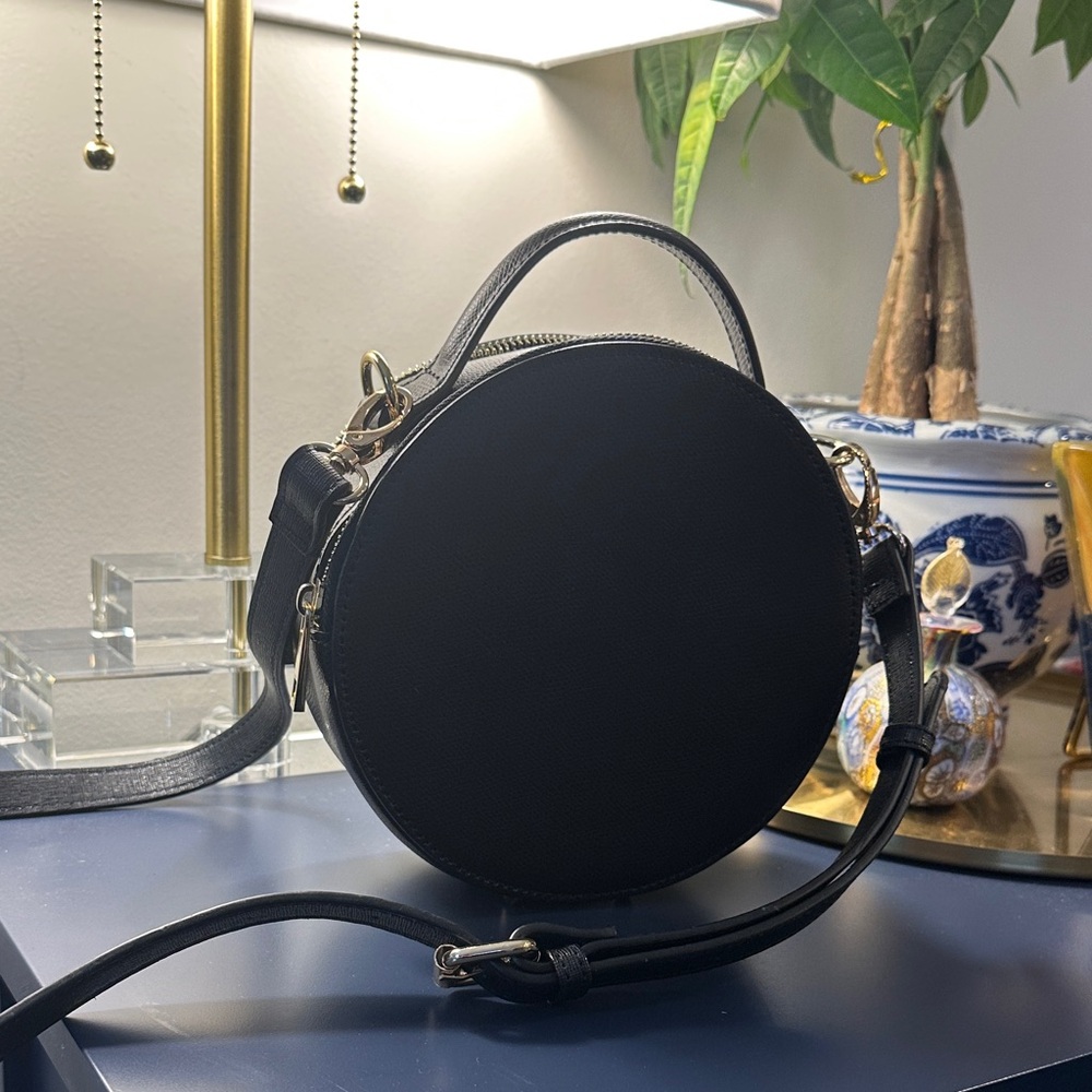 Elegant Parisian, Black Round Crossbody Bag